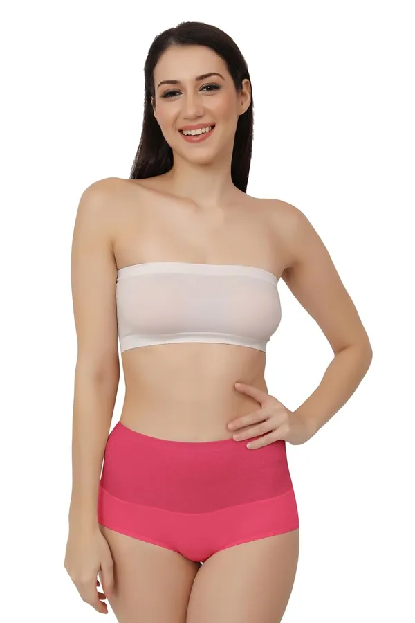 Pink_Fancy_Super_Combed_Cotton_High_Waist/Tummy_Control_Full_Coverage_Panty/Hipster_For_Women