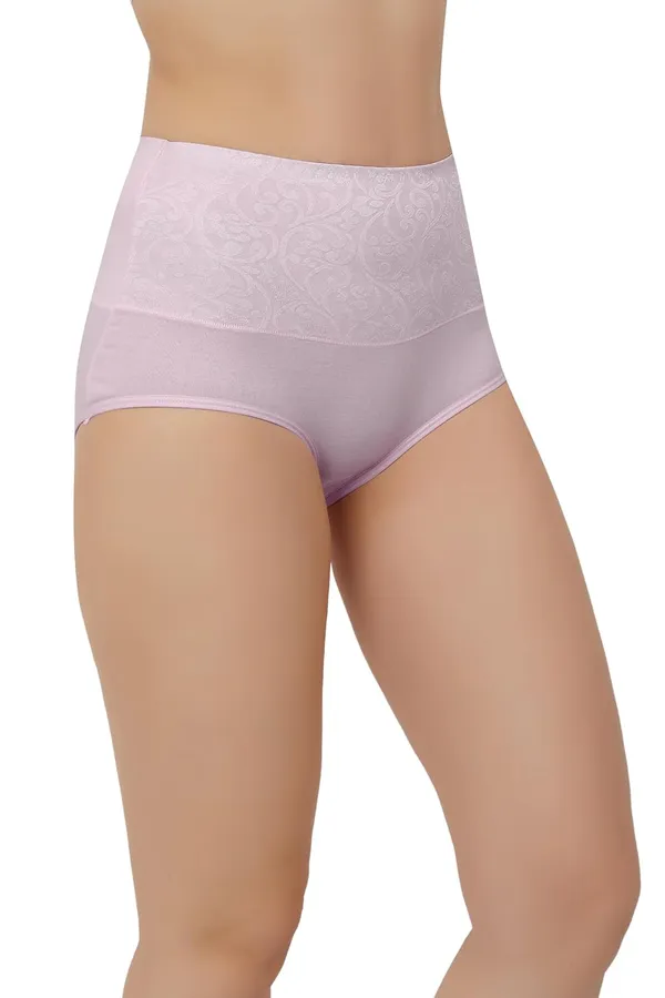 Purple_Fancy_Super_Combed_Cotton_High_Waist/Tummy_Control_Full_Coverage_Panty/Hipster_For_Women