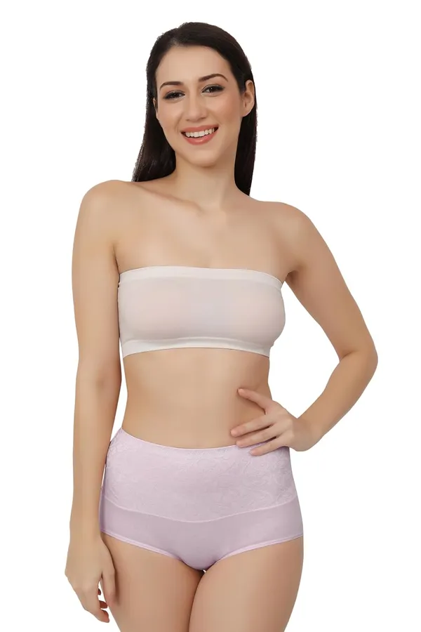 Purple_Fancy_Super_Combed_Cotton_High_Waist/Tummy_Control_Full_Coverage_Panty/Hipster_For_Women