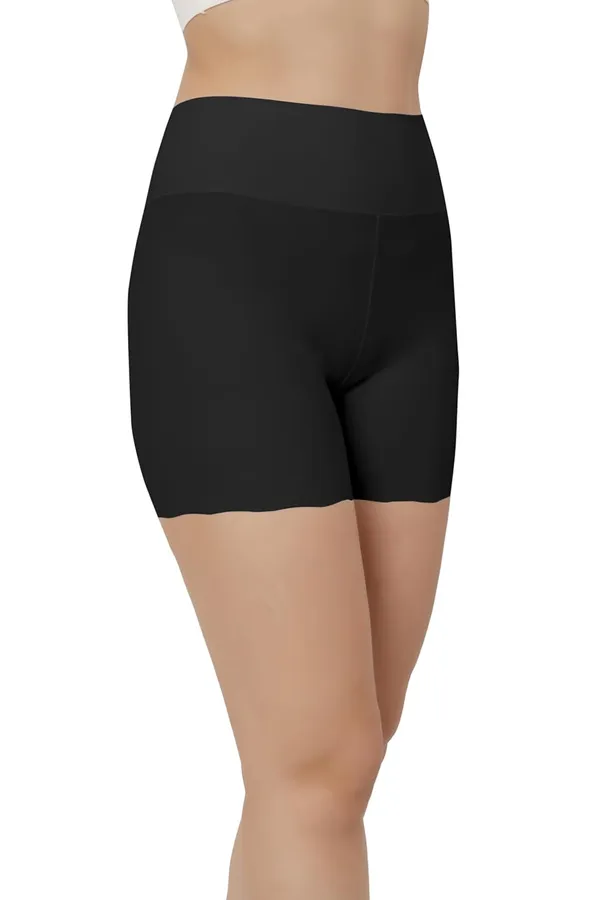 Black_Shorts_With_Cotton_Crotch_|_Icy-Cool_Technology_For_All-Day_Freshness_|_Nylon_Spandex_Blend_|_Everyday_Comfort_For_Women