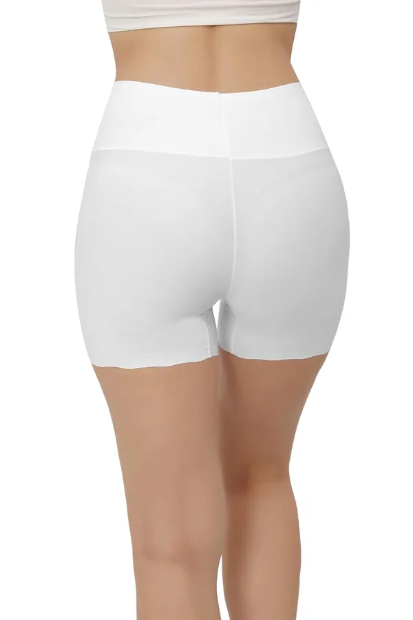 White_Boyshorts_With_Cotton_Crotch_|_Icy-Cool_Technology_For_All-Day_Freshness_|_Nylon_Spandex_Blend_|_Everyday_Comfort_For_Women