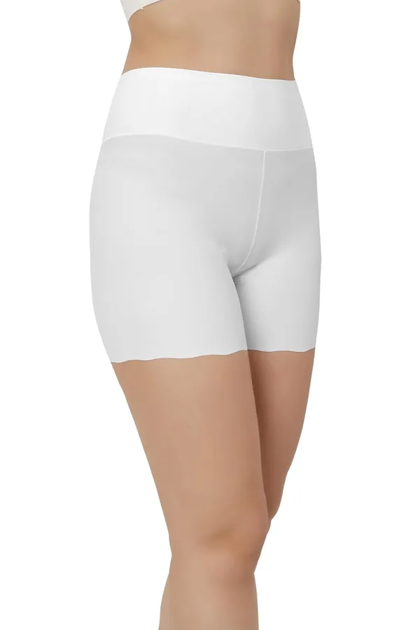 White_Boyshorts_With_Cotton_Crotch_|_Icy-Cool_Technology_For_All-Day_Freshness_|_Nylon_Spandex_Blend_|_Everyday_Comfort_For_Women