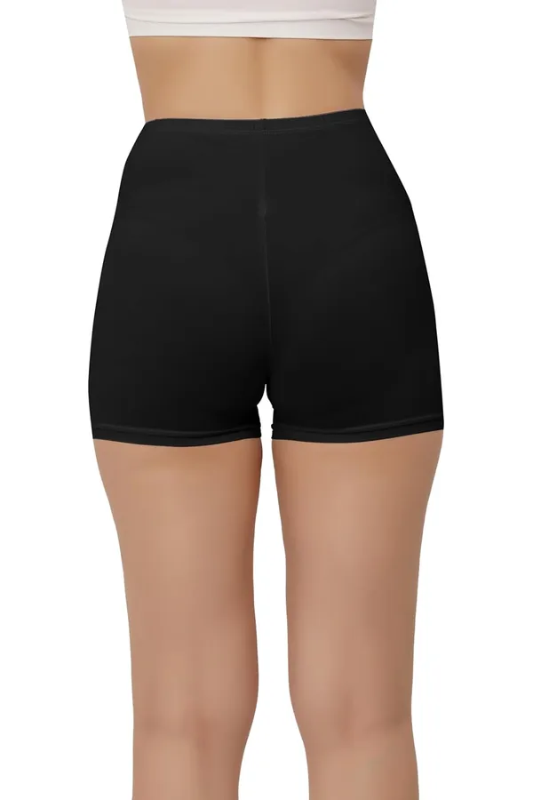 Black_Double-Layer_Front_Crotch_Ice_Silk_Safety_Shorts,Seamless_Safety_Pants_For_Matching_Skirts_Dresses_Size_For_Women