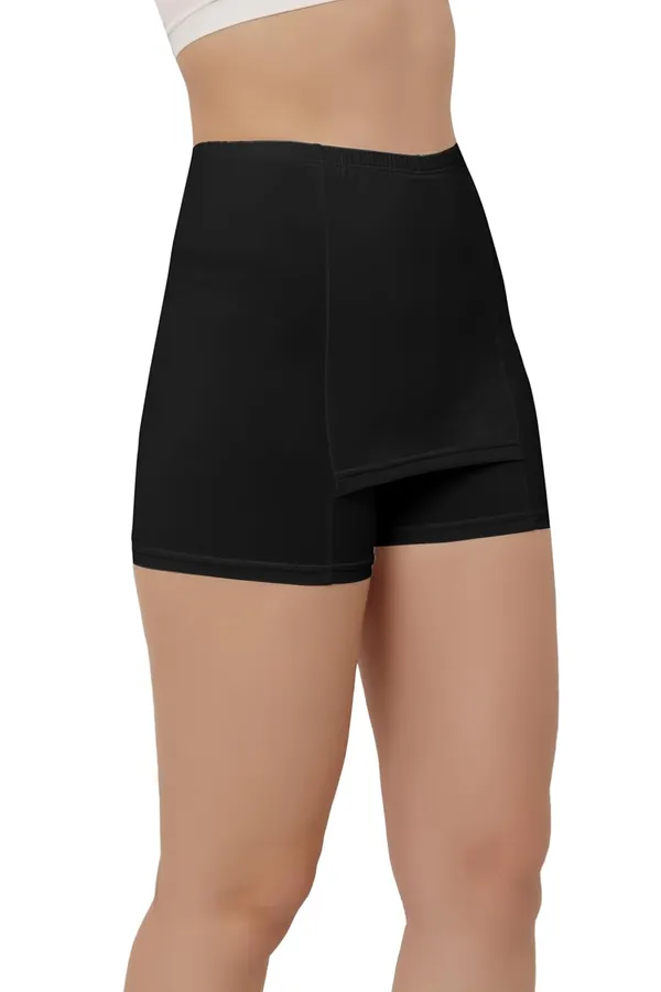 Black_Double-Layer_Front_Crotch_Ice_Silk_Safety_Shorts,Seamless_Safety_Pants_For_Matching_Skirts_Dresses_Size_For_Women