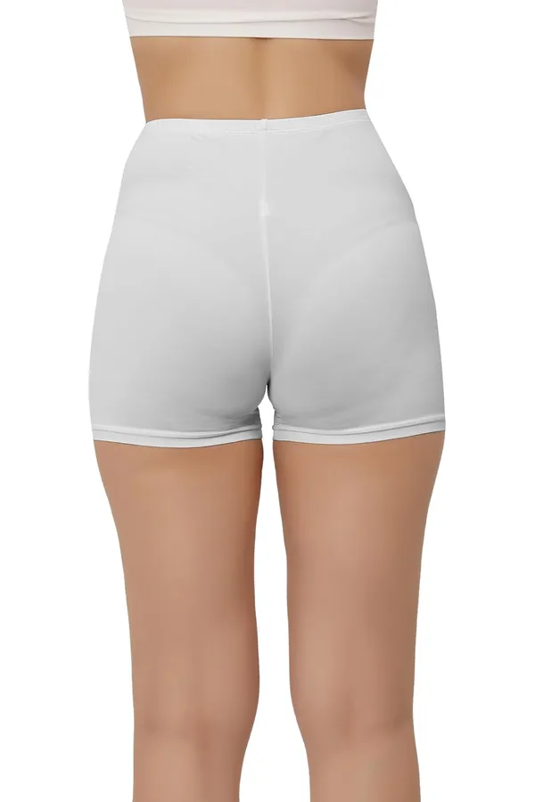 White_Double-Layer_Front_Crotch_Ice_Silk_Safety_Shorts,Seamless_Safety_Pants_For_Matching_Skirts_Dresses_Size_For_Women