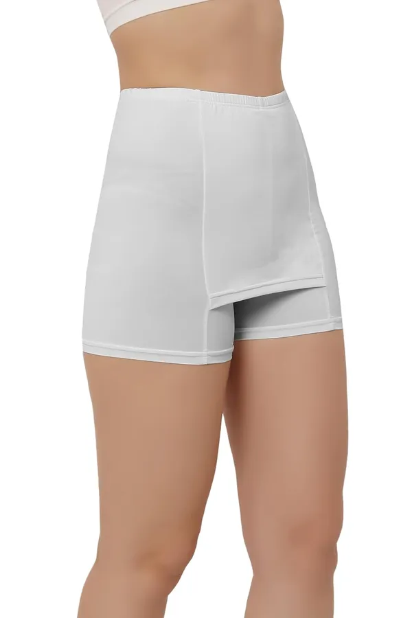 White_Double-Layer_Front_Crotch_Ice_Silk_Safety_Shorts,Seamless_Safety_Pants_For_Matching_Skirts_Dresses_Size_For_Women