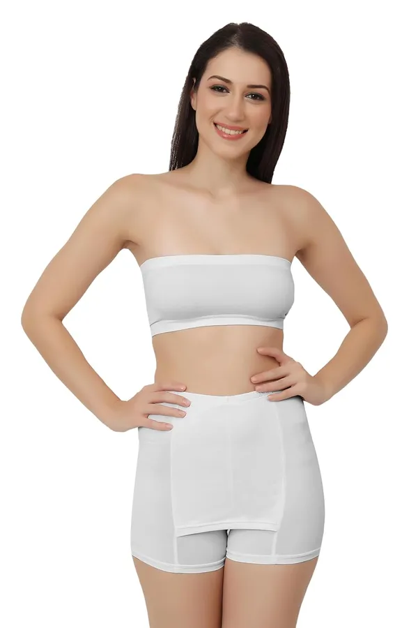 White_Double-Layer_Front_Crotch_Ice_Silk_Safety_Shorts,Seamless_Safety_Pants_For_Matching_Skirts_Dresses_Size_For_Women