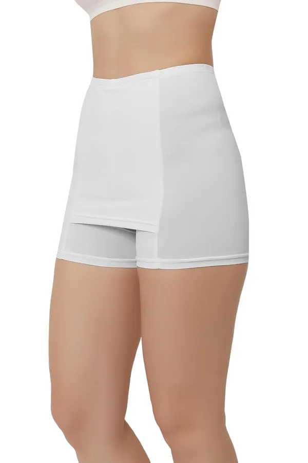 White_Double-Layer_Front_Crotch_Ice_Silk_Safety_Shorts,Seamless_Safety_Pants_For_Matching_Skirts_Dresses_Size_For_Women