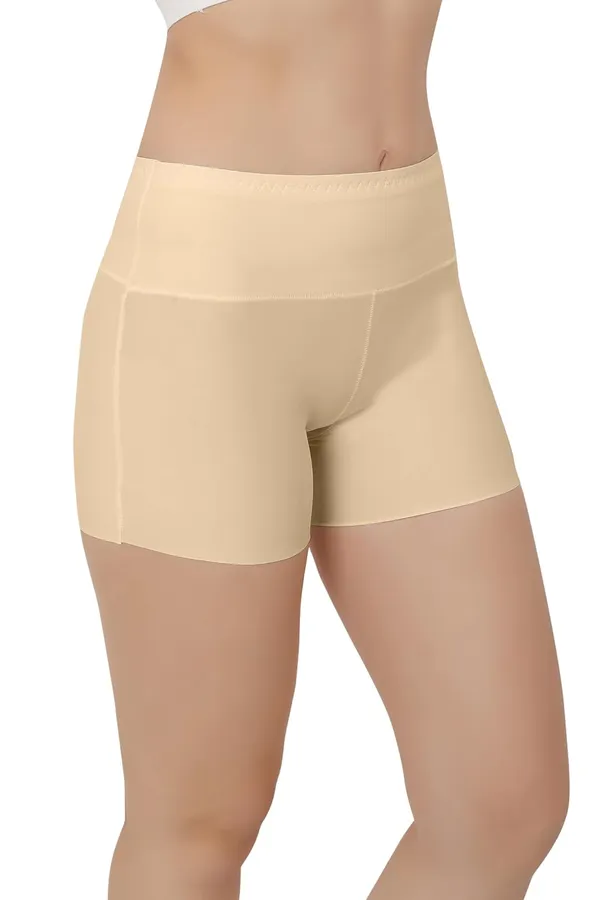 Beige_Women'S/Girl'S_Seamless_Smooth_Ice_Silk_Boyshort_Panty/Cycling_Shorts/Under_Skirt_Shorts,Free_Size_For_Women