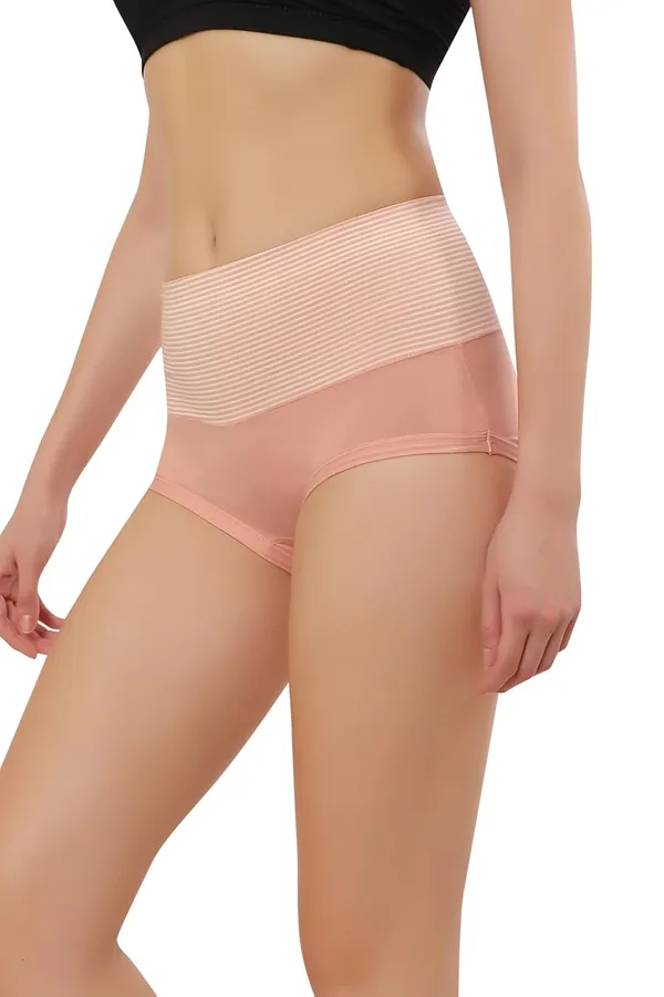 Peach_Cotton_High_Waist_Full_Coverage_Hipster_Panty_|_Everyday_Comfort_|_Breathable_Cotton_Spandex_Blend__For_Women