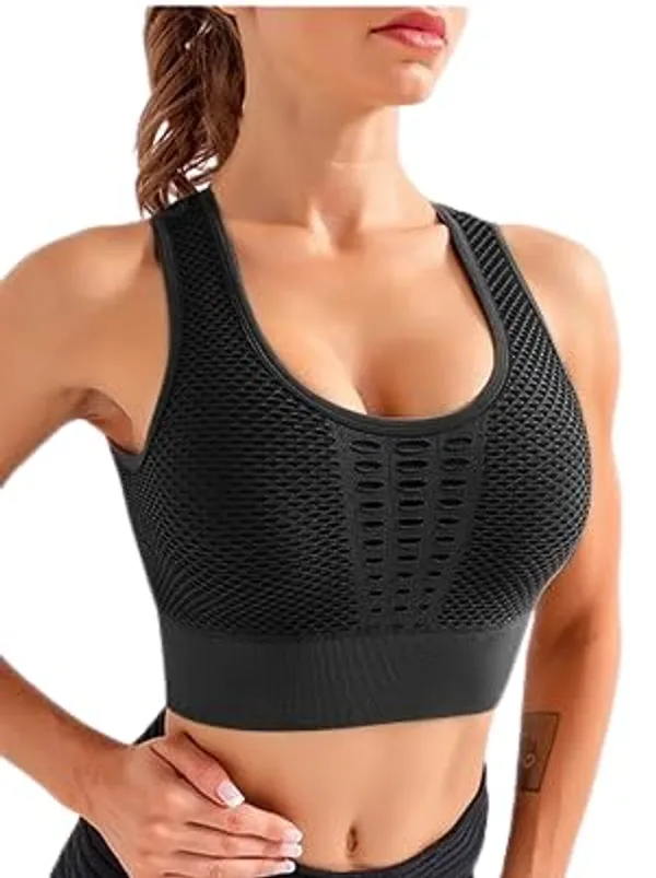 Black_Mesh_Support_Racerback_Sports_Bra_|_Breathable,_High-Support,_Padded,_Non-Wire,_Workout_Bra_For_Yoga,_Running,_And_Fitness_For_Women