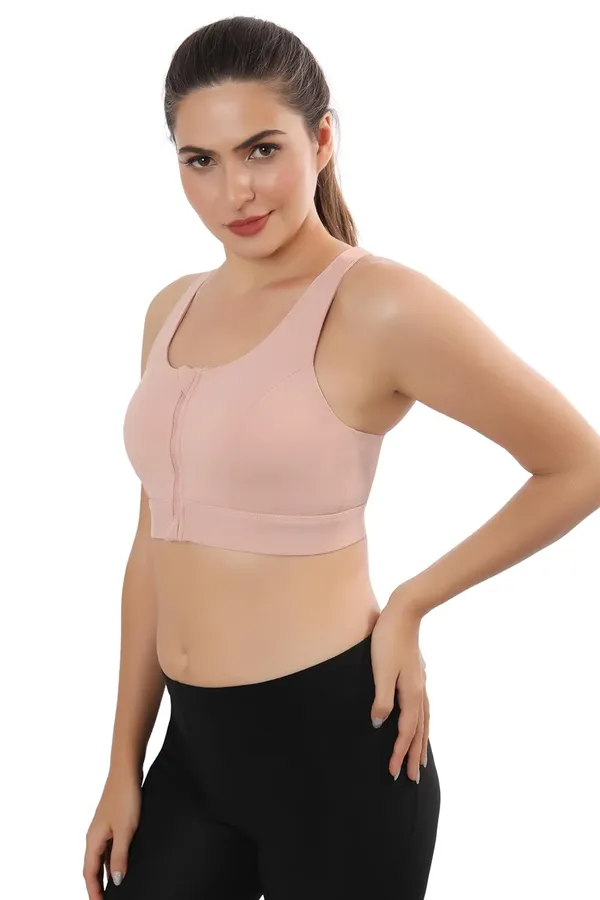 Pink_Front_Zip_Sports_Bra_-_Comfortable,_Supportive,_Easy_To_Wear_For_Women