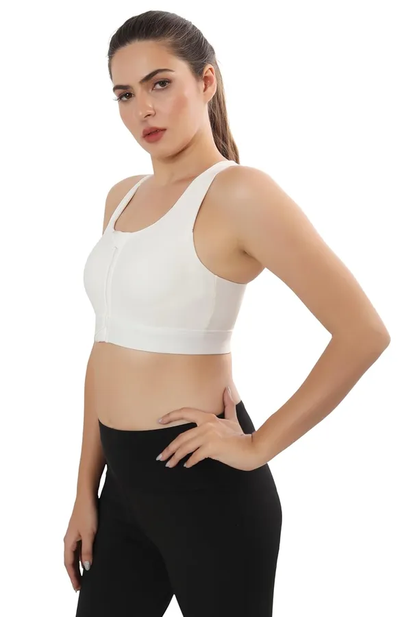 White_Front_Zip_Sports_Bra_-_Comfortable,_Supportive,_Easy_To_Wear_For_Women