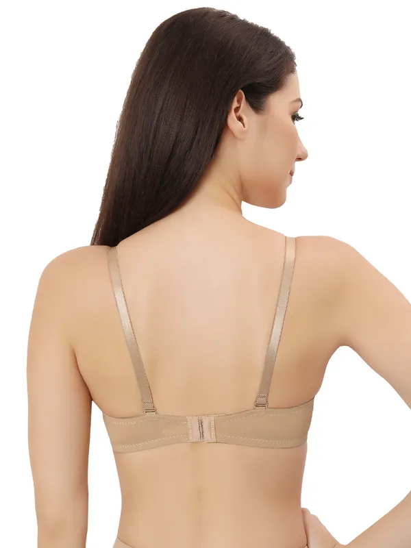 Beige_Nylon-Spandex_Blend_Ultra-Comfort_Seamless_Push-Up_Bra_|_Cotten_Padded_For_Women