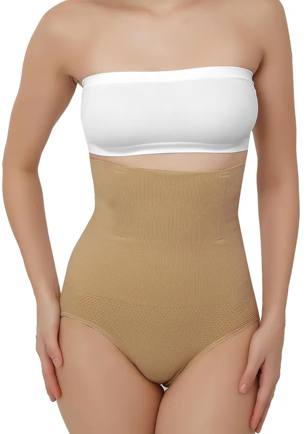 Beige_Cotton_Spandex_Tummy_Tucker_-_No_Rolling_Down,_Magic_Wire,_Tummy_Control_For_Women