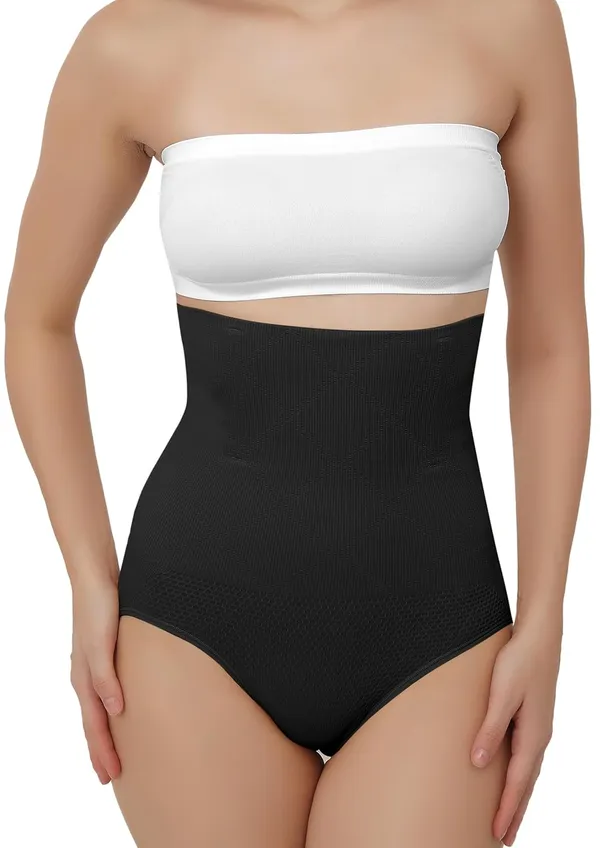 Black_Cotton_Spandex_Tummy_Tucker_-_No_Rolling_Down,_Magic_Wire,_Tummy_Control_For_Women
