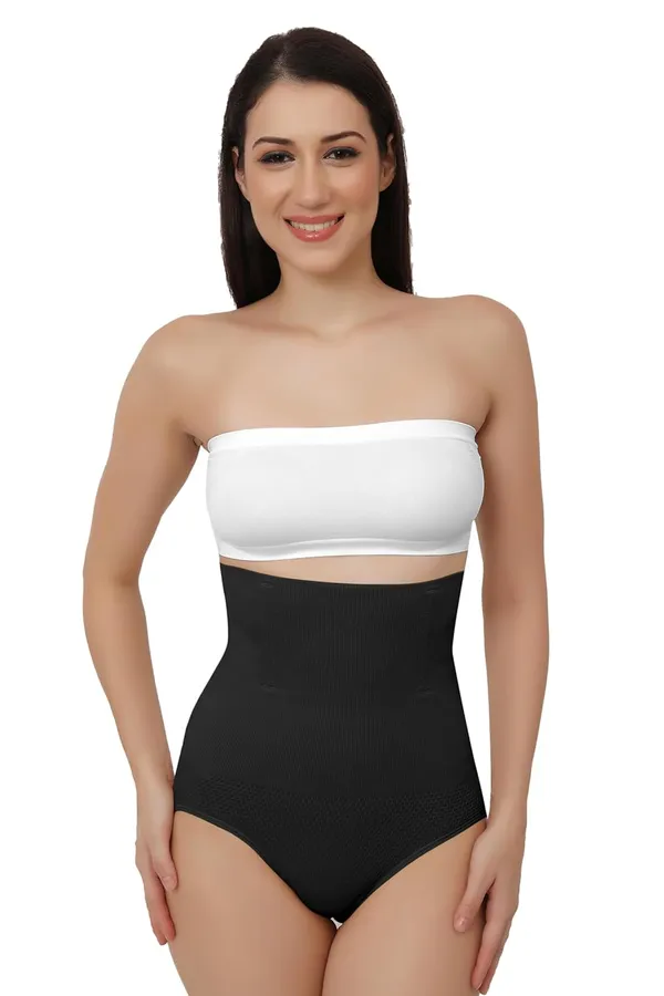 Black_Cotton_Spandex_Tummy_Tucker_-_No_Rolling_Down,_Magic_Wire,_Tummy_Control_For_Women