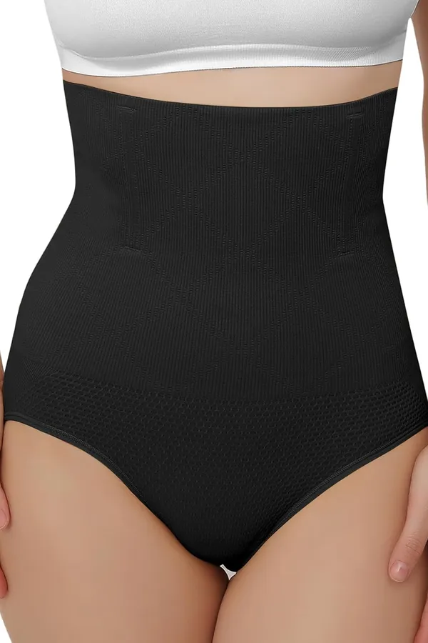 Black_Cotton_Spandex_Tummy_Tucker_-_No_Rolling_Down,_Magic_Wire,_Tummy_Control_For_Women