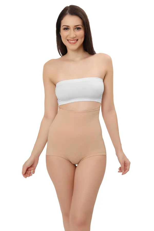 Beige_Silk_High_Waist_Tummy_Tucker_Shapewear_Brief_Panty_|_Butt_Lifter_|_Body_Shaper_|_Seamless,_Comfortable,_Slimming_For_Women
