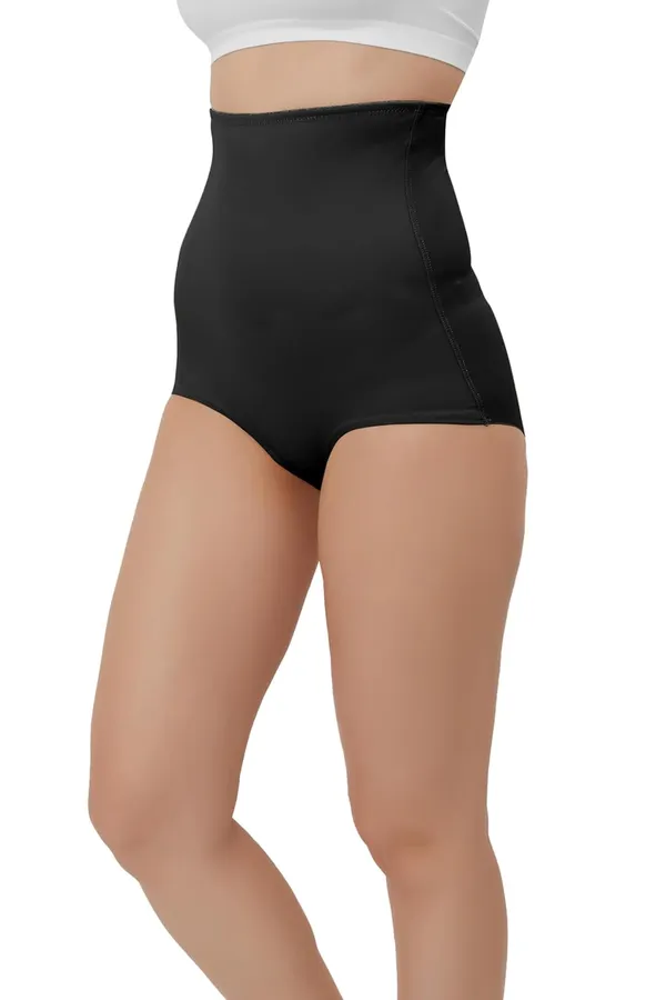 Black_Silk_High_Waist_Tummy_Tucker_Shapewear_Brief_Panty_|_Butt_Lifter_|_Body_Shaper_|_Seamless,_Comfortable,_Slimming_For_Women