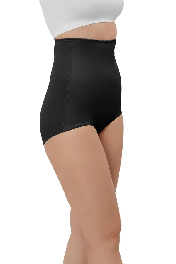 Black_Silk_High_Waist_Tummy_Tucker_Shapewear_Brief_Panty_|_Butt_Lifter_|_Body_Shaper_|_Seamless,_Comfortable,_Slimming_For_Women