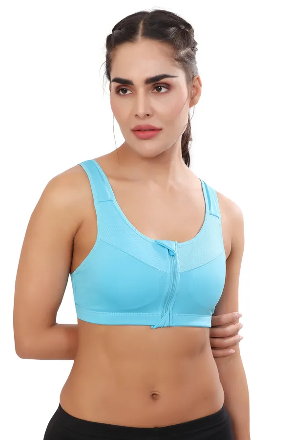 Blue_High_Support_Padded_Front_Zip_Racerback_Sports_Bra_With_Adjustable_Straps_For_Women