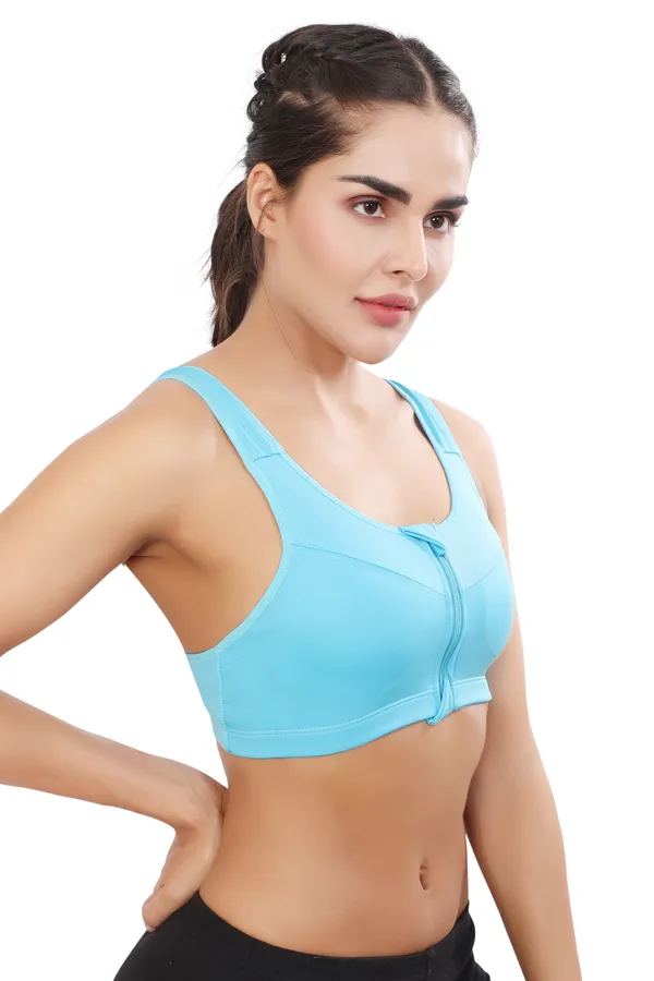 Blue_High_Support_Padded_Front_Zip_Racerback_Sports_Bra_With_Adjustable_Straps_For_Women