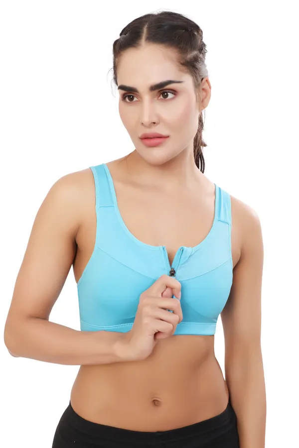 Blue_High_Support_Padded_Front_Zip_Racerback_Sports_Bra_With_Adjustable_Straps_For_Women