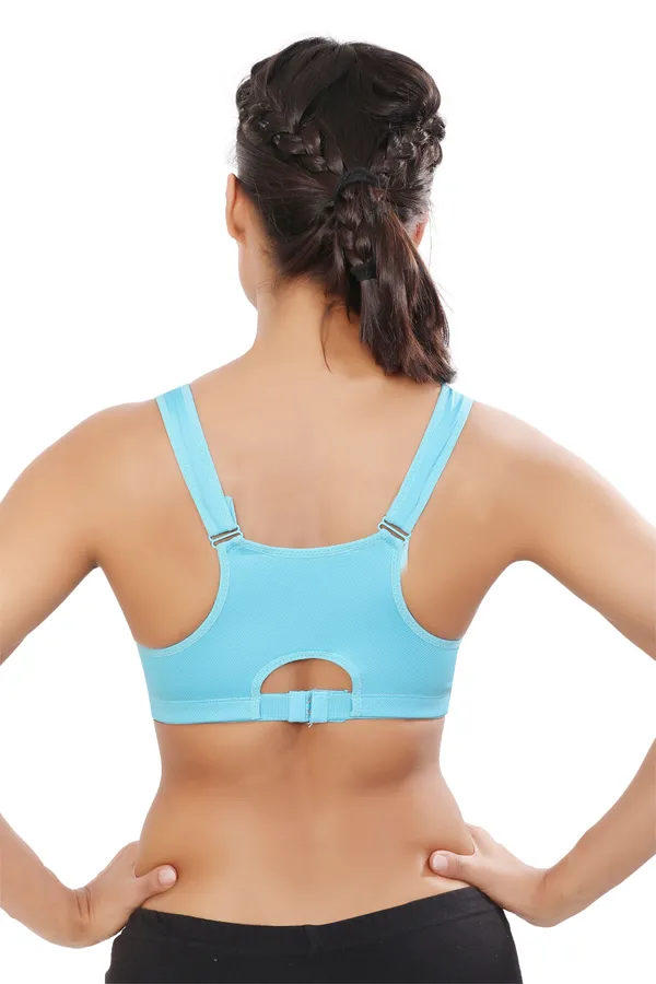 Blue_High_Support_Padded_Front_Zip_Racerback_Sports_Bra_With_Adjustable_Straps_For_Women