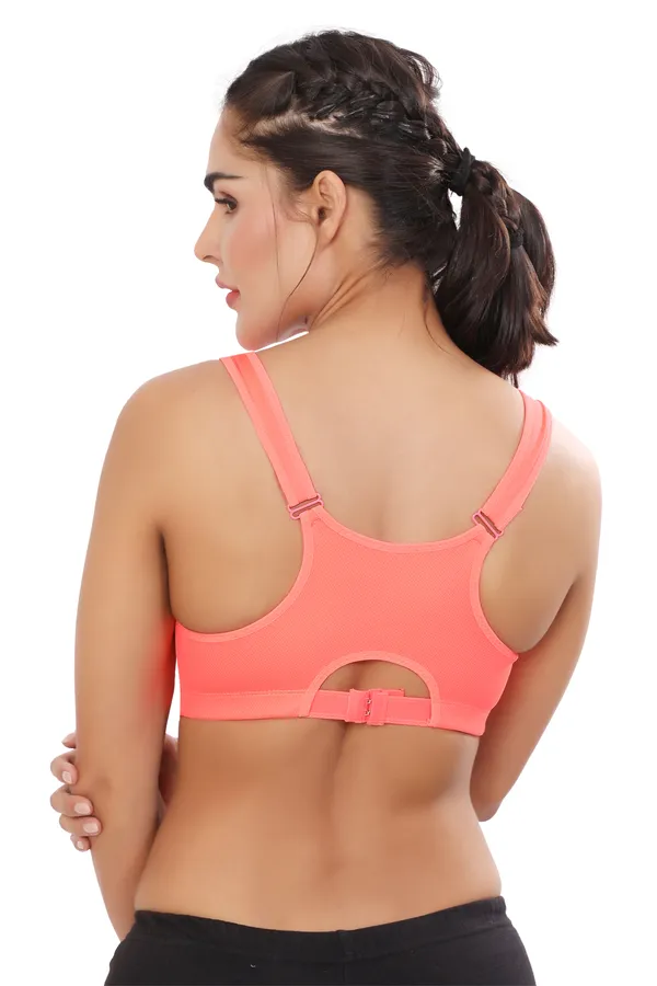 Orange_High_Support_Padded_Front_Zip_Racerback_Sports_Bra_With_Adjustable_Straps_For_Women