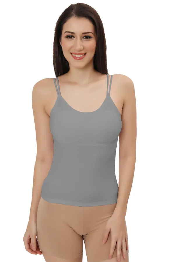 Grey_Silk_Smooth_Full_Camisole/Spaghetti-_Padded,_Wire-Free,_Quick_Dry,_Body_Fit_Design,_Comfy_&_Flexible_For_Women