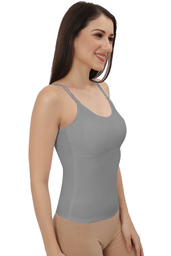 Grey_Silk_Smooth_Full_Camisole/Spaghetti-_Padded,_Wire-Free,_Quick_Dry,_Body_Fit_Design,_Comfy_&_Flexible_For_Women