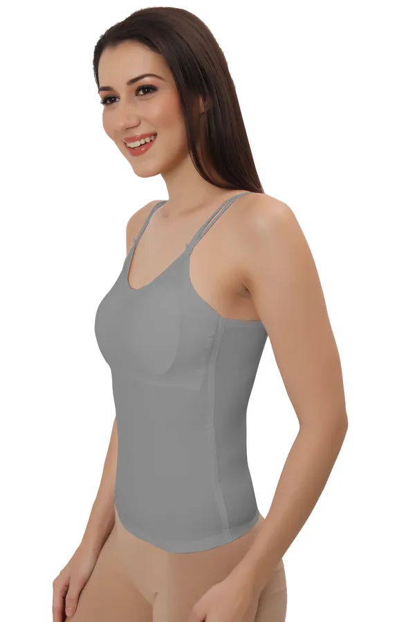 Grey_Silk_Smooth_Full_Camisole/Spaghetti-_Padded,_Wire-Free,_Quick_Dry,_Body_Fit_Design,_Comfy_&_Flexible_For_Women
