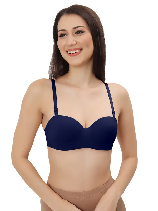 Blue_Nylon-Spandex_Blend_Ultra-Comfort_Seamless_Push-Up_Bra_|_Cotten_Padded_For_Women