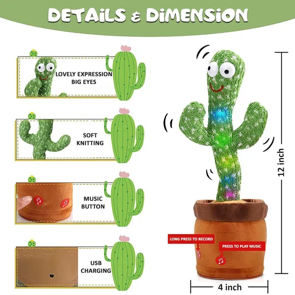 Dancing_Cactus_Talking_Plush_Toy_with_Singing_&_Recording_Function_Rechargeable_-_Repeat_What_You_Say_Electronic_Light_Up_Interactive_Toy_for_Toddler_with_USB_Charging_Cable_-_Pack_of_1