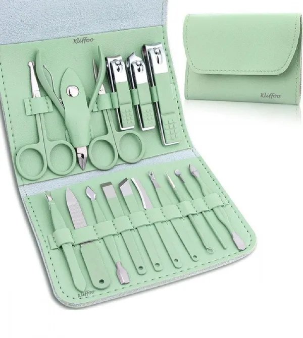 Manicure_And_Pedicure_Nail_Clippers_Set_16_In_1_Stainless_Steel_Professional_Nail_Scissors_Grooming_Kit_With_Leather_Travel_Case