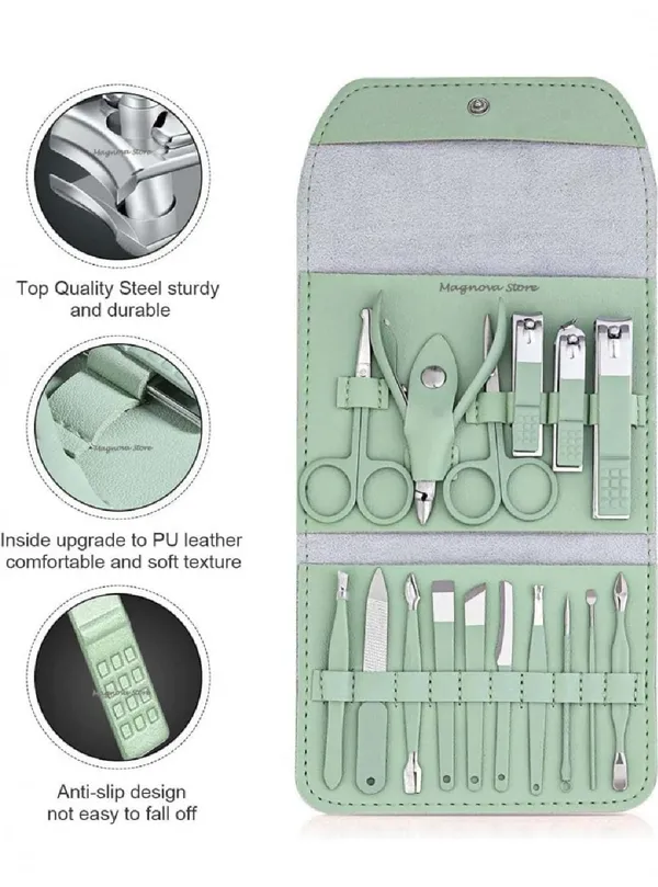 Manicure_And_Pedicure_Nail_Clippers_Set_16_In_1_Stainless_Steel_Professional_Nail_Scissors_Grooming_Kit_With_Leather_Travel_Case