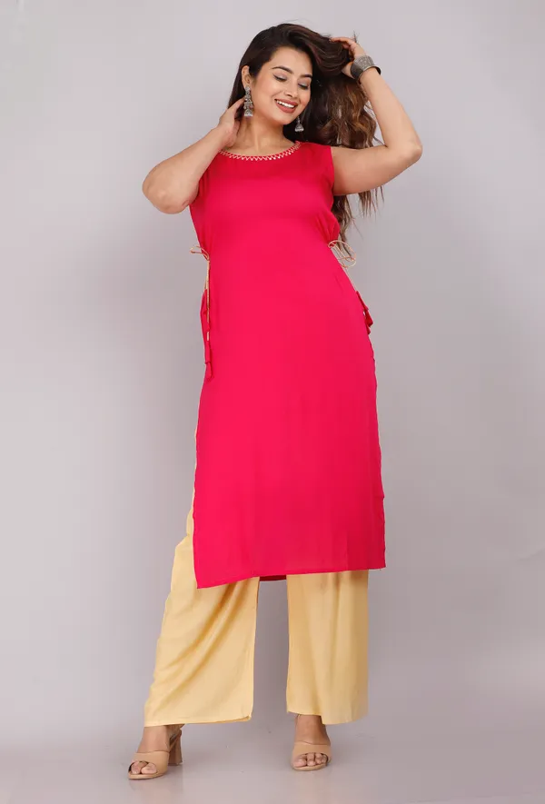 Pink_Cut_Sleeves_Kurti
