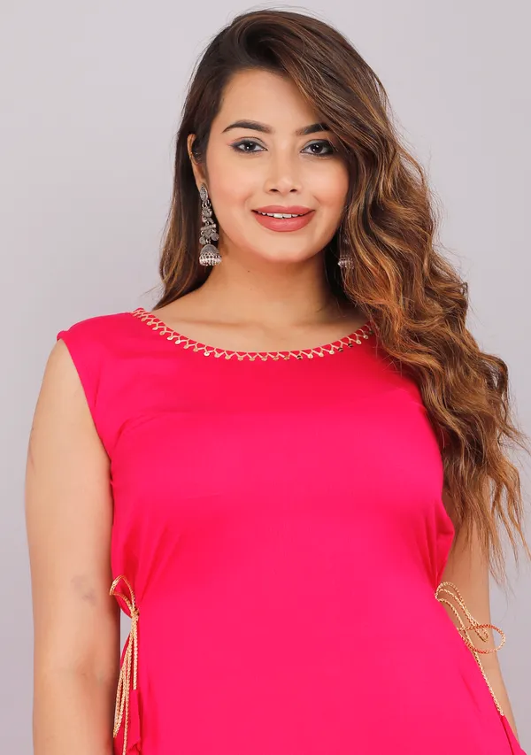 Pink_Cut_Sleeves_Kurti