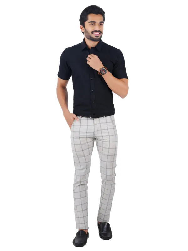 Black_100%_Cotton_Oxford_Solid_Half_Shirt_For_Men