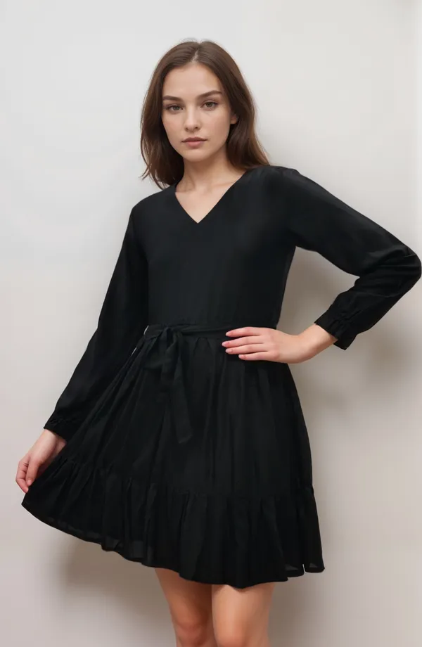 Black_Soft_Bamboo_Pulp_Fabric_Dress