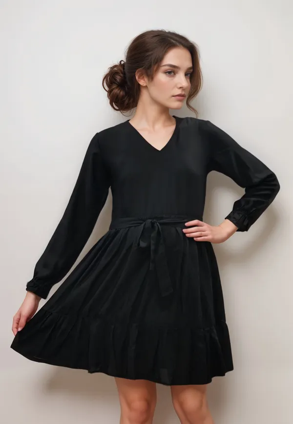 Black_Soft_Bamboo_Pulp_Fabric_Dress