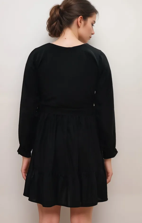 Black_Soft_Bamboo_Pulp_Fabric_Dress