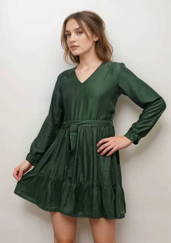 Bottle_Green_Bamboo_Pulp_Fabric_Dress
