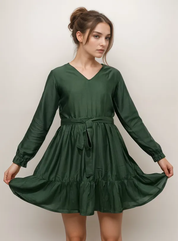 Bottle_Green_Bamboo_Pulp_Fabric_Dress