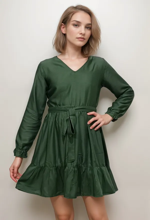 Bottle_Green_Bamboo_Pulp_Fabric_Dress