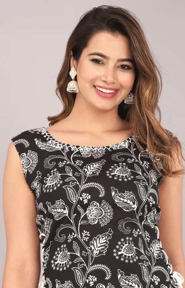 Black_Printed_Cut_Sleeves_Kurti