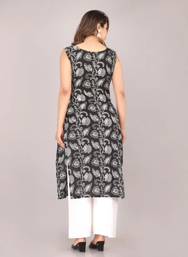 Black_Printed_Cut_Sleeves_Kurti