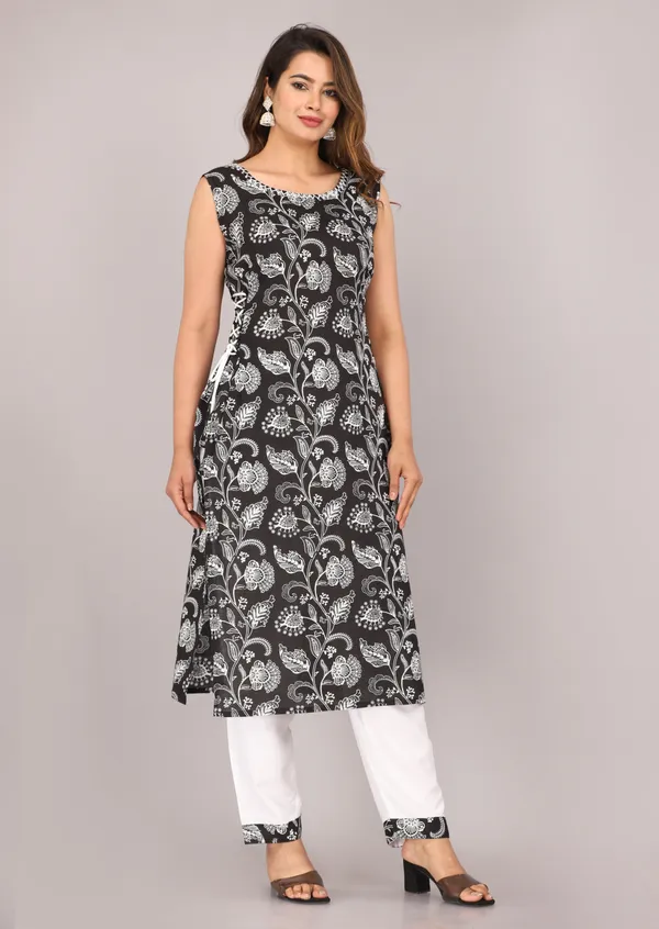 Black_Printed_Cut_Sleeves_Kurti