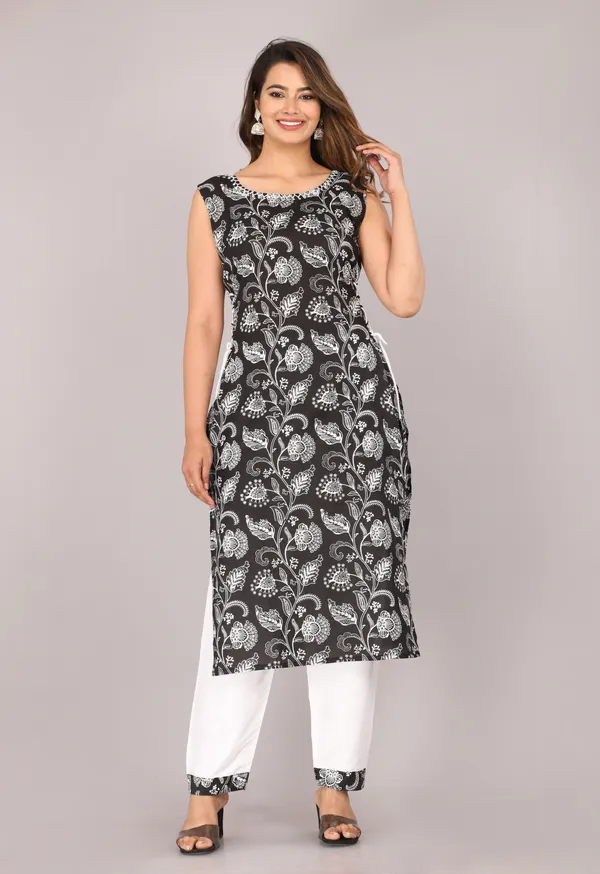 Black_Printed_Cut_Sleeves_Kurti